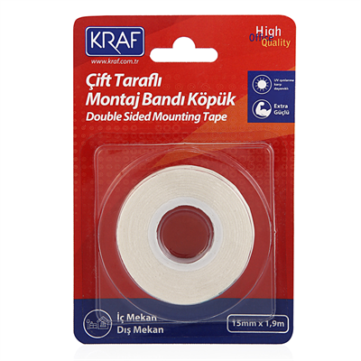 KRAF MONTAJ BANDI 2510G ÇİFT TARAFLI KÖPÜK  15mm x 1,9m