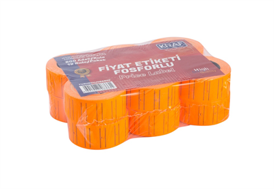 Kraf Motex Etiket - 12x21 mm Fosforlu Turuncu