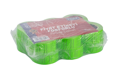 Kraf Motex Fiyat Etiketi 12x21 mm - Fosforlu Yeşil