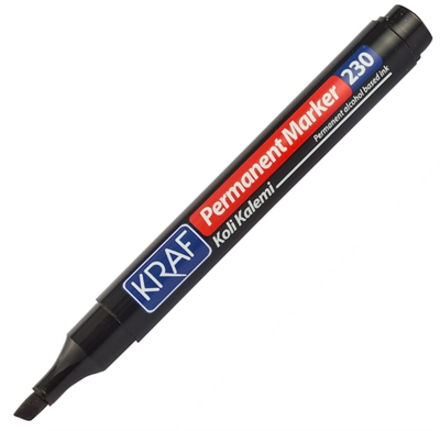 Kraf 230 Permanent Markör Kesik Uç - Siyah