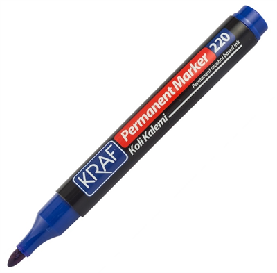 Kraf 220 Permanent Markör Yuvarlak Uç - Mavi