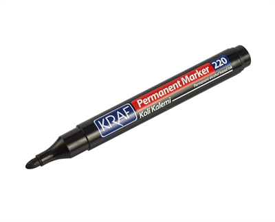 Kraf 220 Permanent Markör Yuvarlak Uç - Siyah