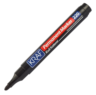 Kraf 220 Permanent Markör Yuvarlak Uç - Siyah
