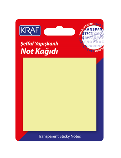 Kraf Yapışkanlı Not Kağıdı 76 × 76 50 YP Şeffaf Sarı