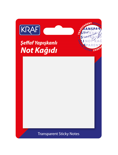 Kraf Şeffaf Yapışkanlı Not Kağıdı - 76 X 76 Mm (50 Yaprak)