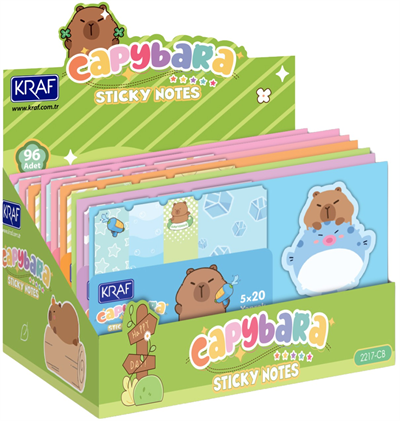 Kraf Capybara Serisi Yapışkanlı Not Kağıdı - 100 Yaprak