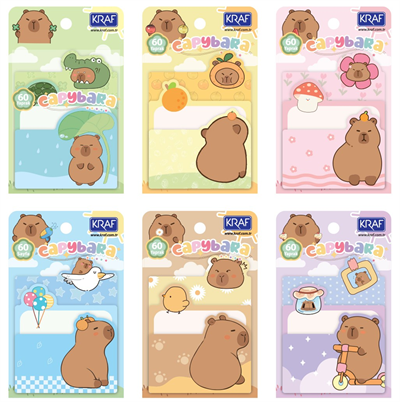 Kraf Capybara Serisi Yapışkanlı Not Kağıdı - 60 Yaprak