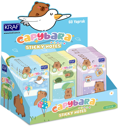 Kraf Capybara Serisi Yapışkanlı Not Kağıdı - 60 Yaprak