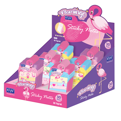 Kraf Yapışkanlı Not Kağıdı Seti Flamingo (80 Yaprak)