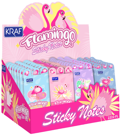 Kraf Flamingo Serisi Yapışkanlı Not Kağıdı Seti - 8 x 20 Yaprak