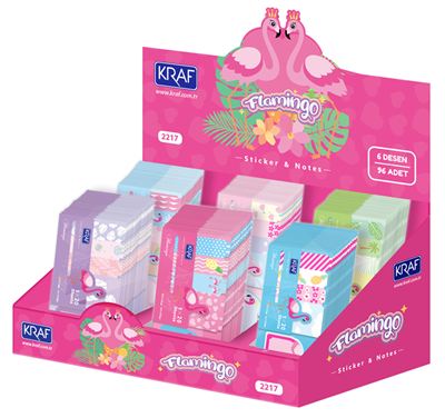 Kraf Yapışkanlı Not Kağıdı Seti Flamingo (100 Yaprak) - 2217FL