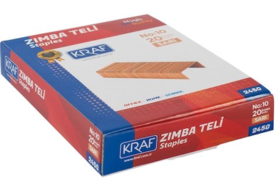 Kraf 245G Zımba Teli No:10 - Sarı (1000li Paket)