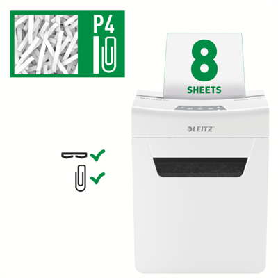 Leitz IQ Office P4 Evrak İmha Makinesi (8 Yaprak Kapasiteli - 8091)