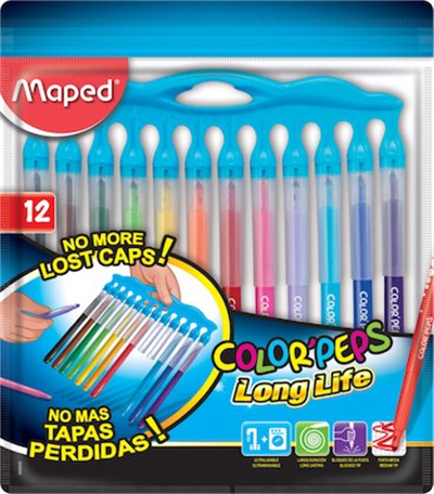Maped Keçeli Kalem ColorPeps Long Life 12li Plastik Kutu 845045