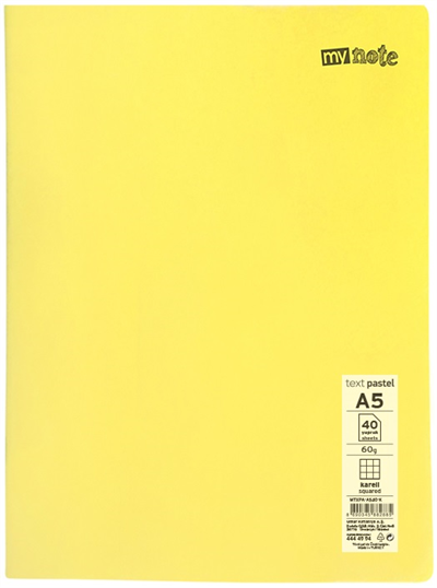 Mynote Text Pastel PP Kapak Dikişli Defter - A5 40 Yaprak Kareli