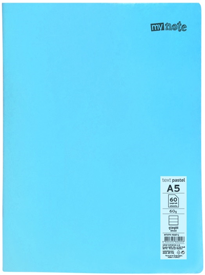 Mynote Text Pastel PP Kapak Dikişli Defter - A5 60 Yaprak Çizgili