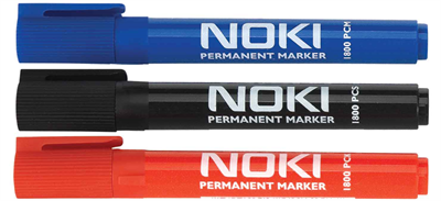 NOKİ PERMANENT MARKER KESİK UÇ SİYAH 1800PCS