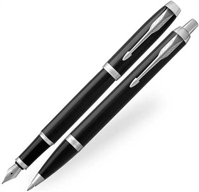 Parker IM Lake Siyah CT Duo Set: Dolma Kalem + Tükenmez Kalem ve Deri Kılıf