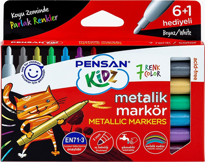 Pensan Keçeli Kalem Kidz Markör Metalik 7 Renk 99930