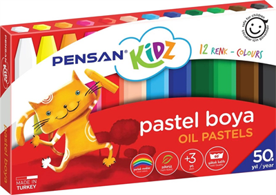 Pensan Kidz Pastel Boya 12 Renk Karton Kutu 