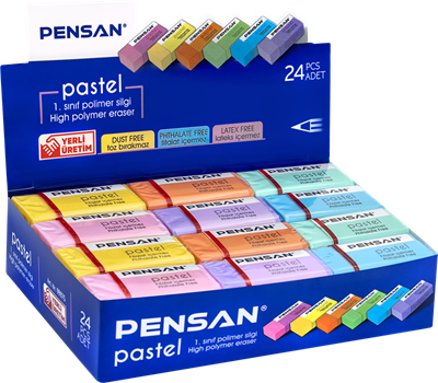 Pensan PSS-24P Pastel Renkli Silgi 24lü Paket