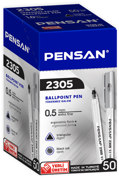 Pensan Tükenmez Kalem Üçgen 0.5 2305 Siyah