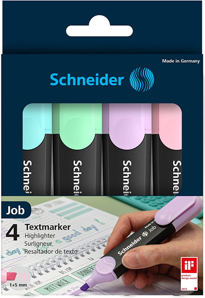 Schneider Fosforlu Kalem 150 Job Pastel Set 4lü Karton Kutu SCB393