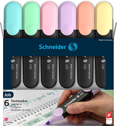 Schneider Fosforlu Kalem 150 Job Pastel Set 6lı Karton Kutu SCB394