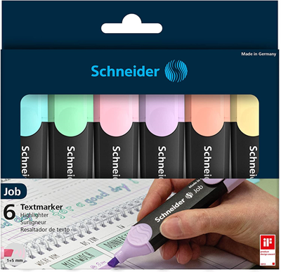 Schneider Fosforlu Kalem 150 Job Pastel Set 6lı Karton Kutu SCB394
