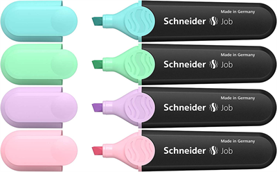 Schneider Fosforlu Kalem 150 Job Pastel Set 4lü Karton Kutu SCB393