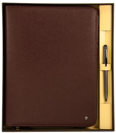 Scrikss Hediyelik Set (DR 8113-3): Bordo Portföy, Tablet Kılıfı ve Touch Pen