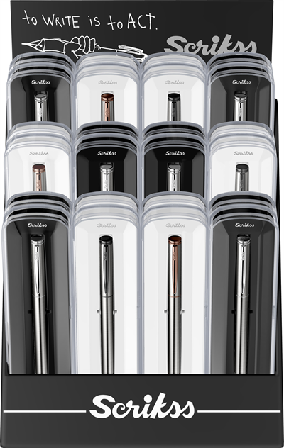 SCRIKSS ROLLER KALEM 64 KRİSTAL KUTU 24 LÜ STAND