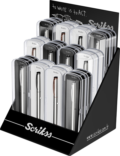 SCRIKSS ROLLER KALEM 64 KRİSTAL KUTU 24 LÜ STAND