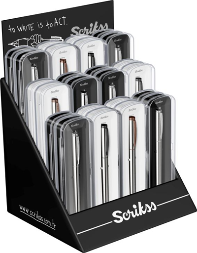 SCRIKSS ROLLER KALEM 64 KRİSTAL KUTU 24 LÜ STAND