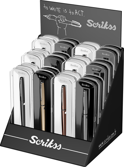 Scrikss 78M Roller Kalem Kristal Kutu Color - 24lü Stand