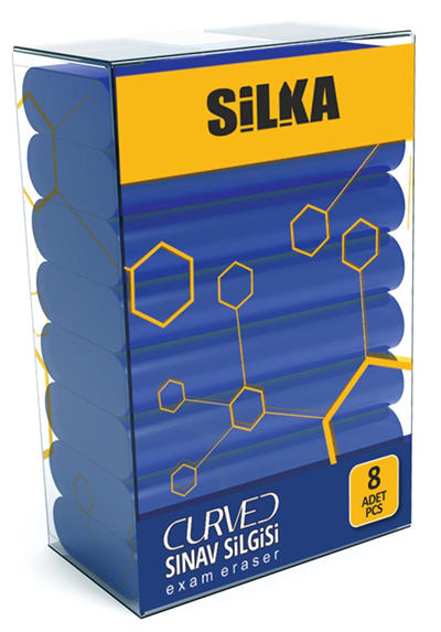 SİLKA SİLGİ CURVED SINAV MAVİ 8x30 LU SG.53
