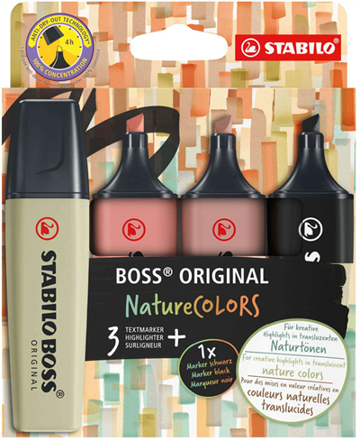 Stabilo Fosforlu Kalem Boss Naturecolors Set 4Lü 70/4-2-3