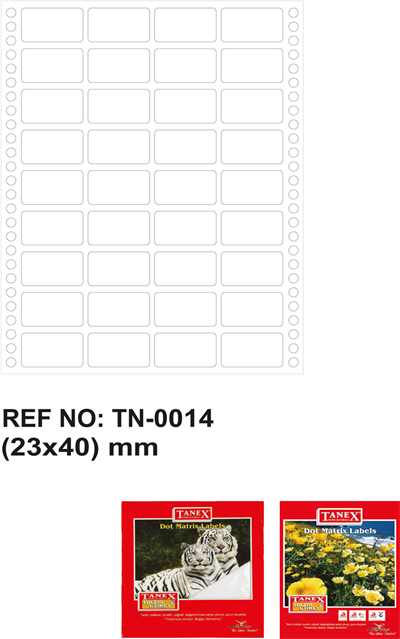 TANEX BİLGİSAYAR ETİKETİ TW-0014 23 X 40 MM 4 LÜ