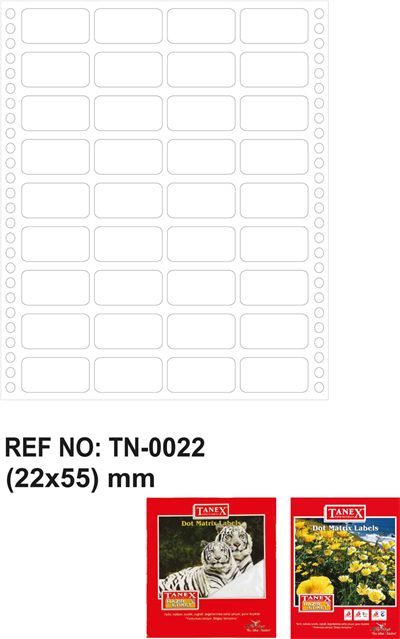 TANEX BİLGİSAYAR ETİKETİ TW-0022 22 X 55 MM 3 LÜ