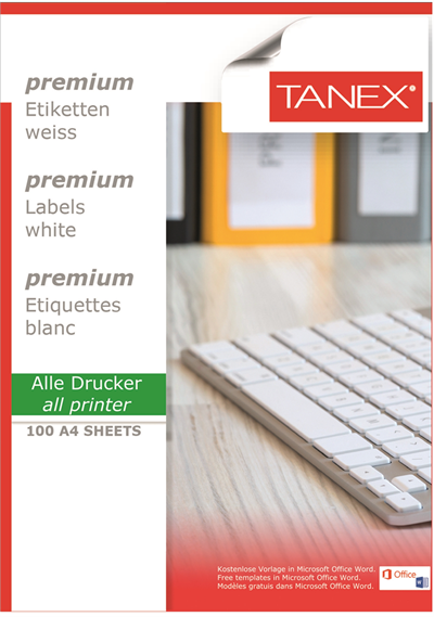 TANEX LASER ETİKET TW-2028 52.5 X 41 MM 100 LÜ