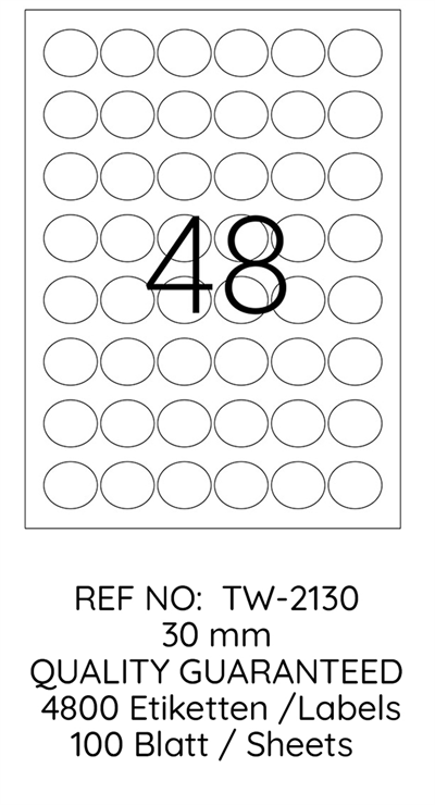 TANEX LASER ETİKET TW-2130 30 MM 100 LÜ