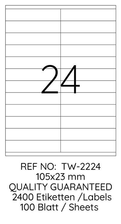 TANEX LASER ETİKET TW-2224 105 X 23 MM 100 LÜ