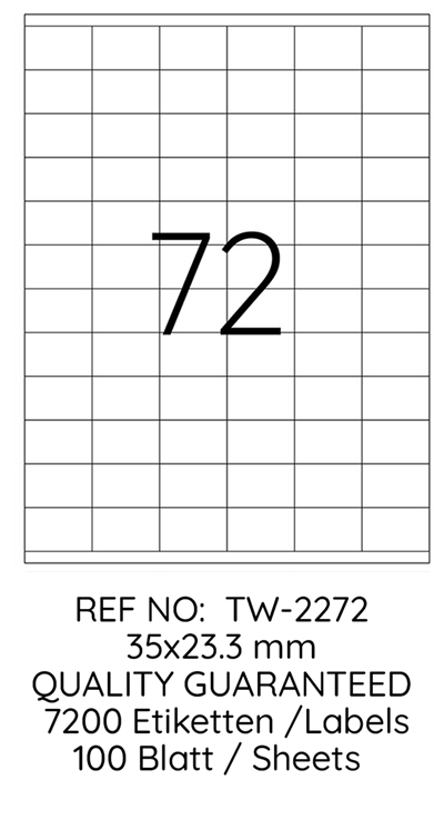 TANEX LASER ETİKET TW-2272 35 X 23.3 MM 100 LÜ