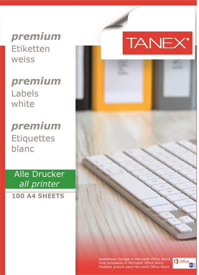 TANEX LASER ETİKET TW-2408 105 X 72 MM ( 8 ) 100 LÜ