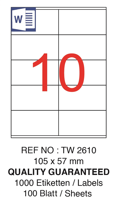 TANEX LASER ETİKET TW-2610 105 X 57 MM ( 10 ) 100 LÜ