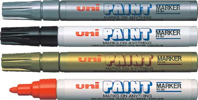 Uni Paint PX-20 Yağlı Boya Markörü Yeşil (2.2 mm - 2.8 mm Çizgi Kalınlığı / Akrilik Kesik Uç ve Solmaz, Isıya Dayanıklı İnorganik Pigmentli Parlak Yağlı Boya)