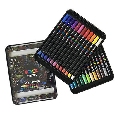 UNİ PASTEL BOYA POSCA 24 LÜ KALEM KUTU SET KPA-100/24C