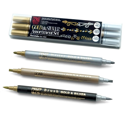 Zıg Yazı Seti Metalik Gold&Sılver Ms/3Vgs 3Lü