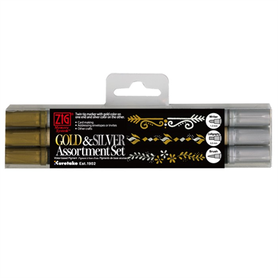 Zıg Yazı Seti Metalik Gold&Sılver Ms/3Vgs 3Lü