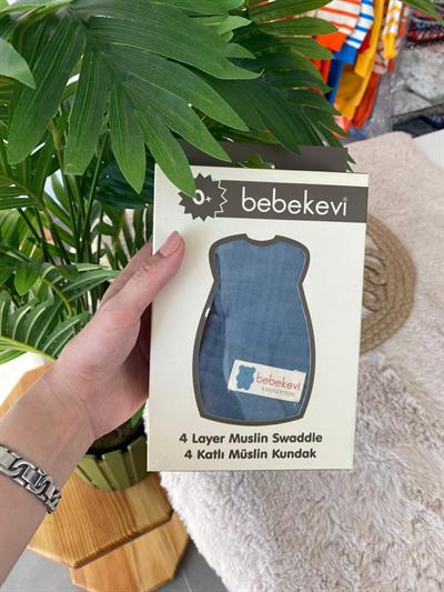 4 Katlı Müslin Kundak İndigo 